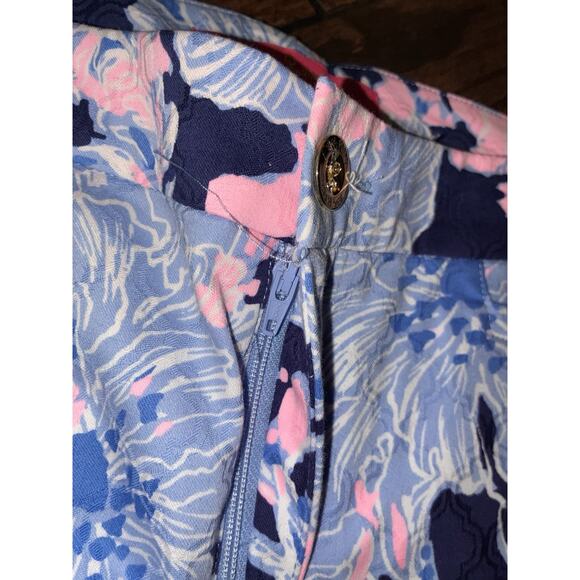 Lilly Pulitzer Pants Kelly Hi Rise Blue Amore Aqua Size 10 Inseam 27" - Picture 4 of 10